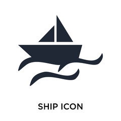 Ship icon vector sign and symbol isolated on white background, Ship logo concept