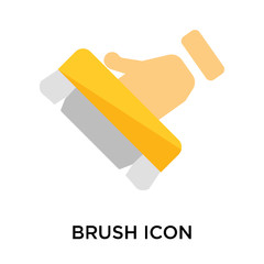 Brush icon vector sign and symbol isolated on white background, Brush logo concept