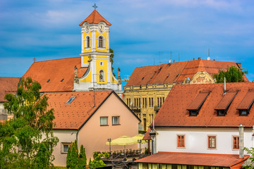 Fototapeta premium Varazdin Croatia baroque architecture. / Scenic view at medieval baroque architecture in Varazdin town, Northern Croatia.
