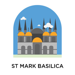 St mark basilica icon vector sign and symbol isolated on white background, St mark basilica logo concept