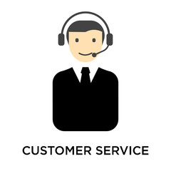 Customer service icon vector sign and symbol isolated on white background, Customer service logo concept