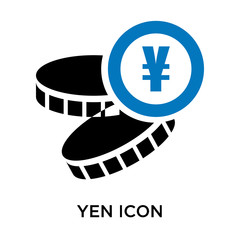Fototapeta na wymiar Yen icon vector sign and symbol isolated on white background, Yen logo concept