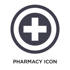 Pharmacy icon vector sign and symbol isolated on white background, Pharmacy logo concept