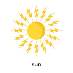 sun icon vector sign and symbol isolated on white background, sun logo concept