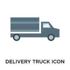 Delivery truck icon vector sign and symbol isolated on white background, Delivery truck logo concept