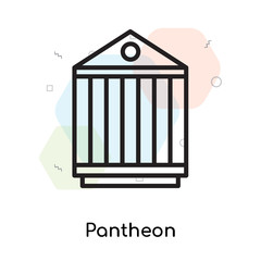 Pantheon icon vector sign and symbol isolated on white background, Pantheon logo concept