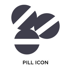 Pill icon vector sign and symbol isolated on white background, Pill logo concept