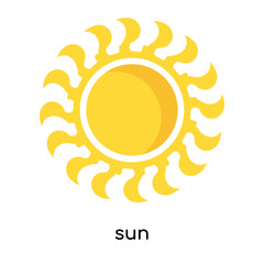 sun icon vector sign and symbol isolated on white background, sun logo concept