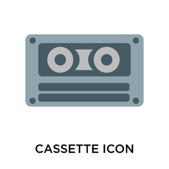 Cassette icon vector sign and symbol isolated on white background, Cassette logo concept