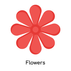Flowers icon vector sign and symbol isolated on white background, Flowers logo concept