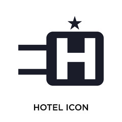 Hotel sign icon vector sign and symbol isolated on white background, Hotel sign logo concept
