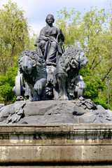 The fountain of Cibeles at Colonia Roma in Mexico City