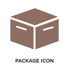 Package icon vector sign and symbol isolated on white background, Package logo concept