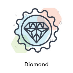 Diamond icon vector sign and symbol isolated on white background, Diamond logo concept