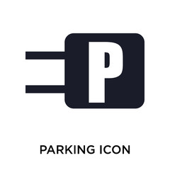 Parking icon vector sign and symbol isolated on white background, Parking logo concept