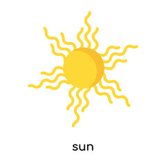 sun icon vector sign and symbol isolated on white background, sun logo concept