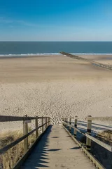 Gordijnen Beach of Domburg as seen from the sand dunes © Erik_AJV
