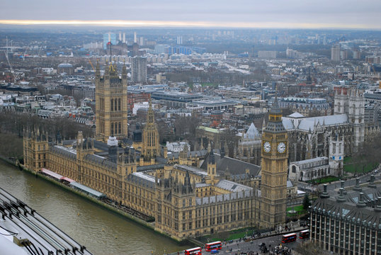 Big Ben from London Eye - Powered by Adobe