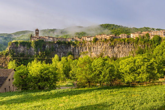 Morning sunlight (Beautiful Village of Castellfollit de la Roca, Catalonia, Spain)