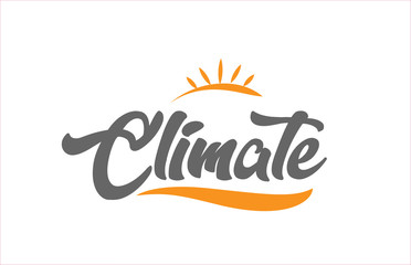 climate black hand writing word text typography design logo icon