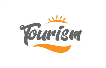 tourism black hand writing word text typography design logo icon