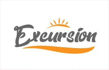 excursion black hand writing word text typography design logo icon
