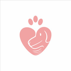 Pet Love, Pet Care Logo Vector Design Concept