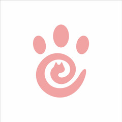 Fototapeta na wymiar Pet Love, Pet Care Logo Vector Design Concept