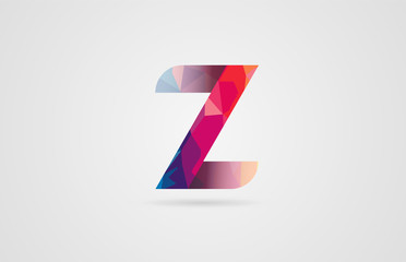 alphabet letter z logo design with rainbow colors