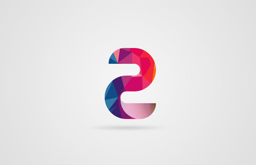 number 2 logo design with rainbow colors