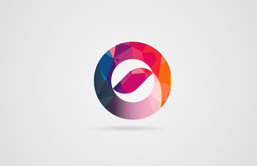 number 0 zero logo design with rainbow colors