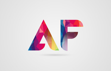 alphabet letter af a f logo combination design