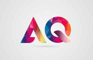 alphabet letter aq a q logo combination design