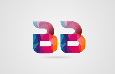 alphabet letter bb b b logo combination design