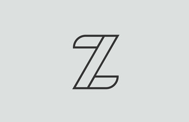 black and white alphabet letter z logo icon design