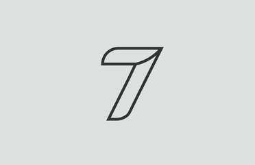 black and white number 7 logo icon design