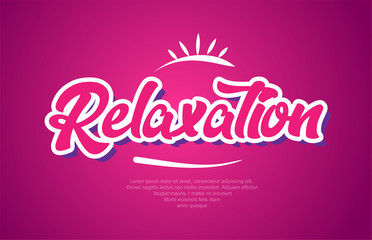 relaxation word text typography pink design icon