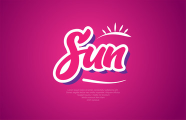 sun word text typography pink design icon