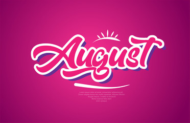 august word text typography pink design icon - obrazy, fototapety, plakaty