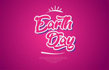 earth day word text typography pink design icon