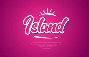 island word text typography pink design icon
