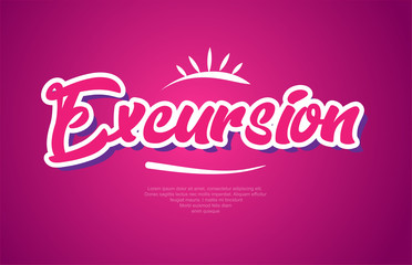excursion word text typography pink design icon