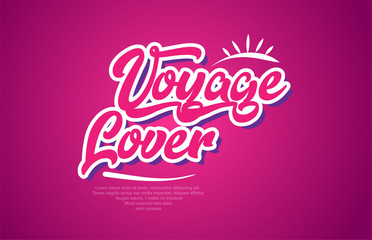 voyage lover word text typography pink design icon