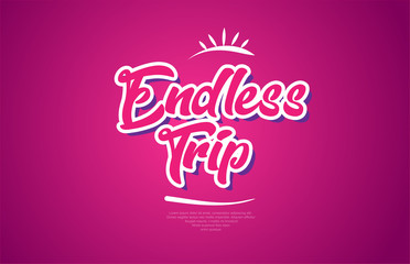 endless trip word text typography pink design icon