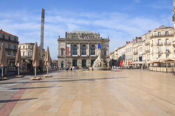 Fototapeta premium La pittoresque place de la comédie à Montpellier, Hérault, Occitanie, France