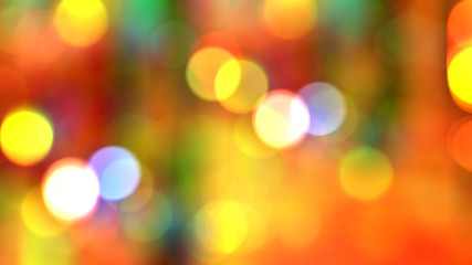 Colorful panoramic background: abstract colorful bokeh / defocused circular facula.  ( 2D rendering computer digitally generated illustration.)