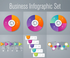 Set with infographics