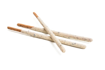 biscuit stick in chocolate isolated