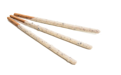 biscuit stick in chocolate isolated