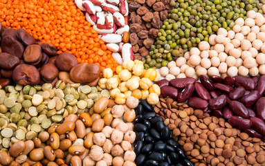 set of beans close-up